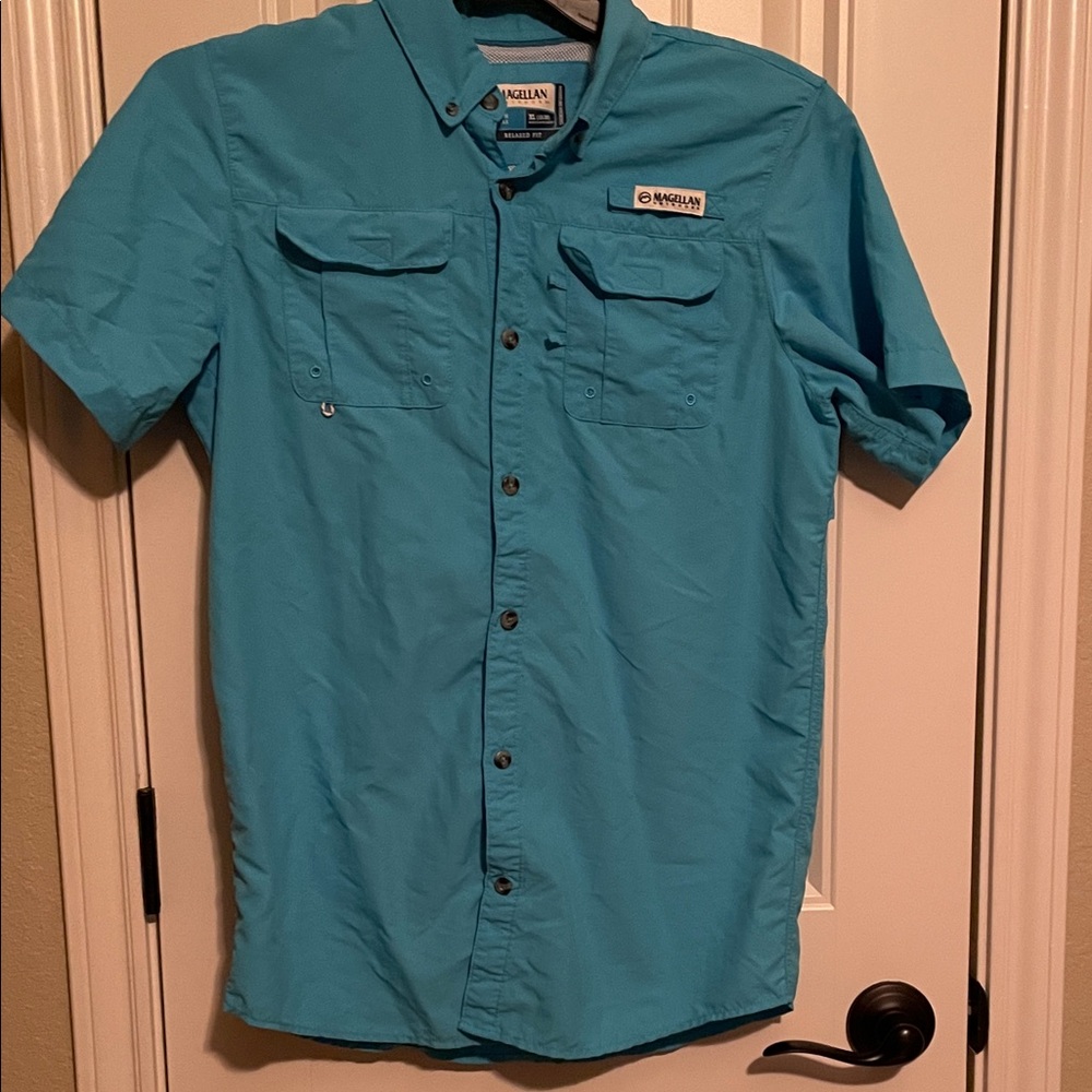 Magellan Outdoors Blue Button Down Shirt